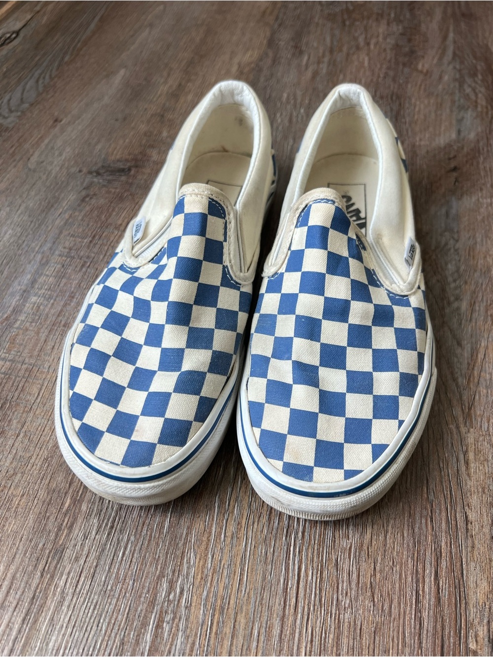 Vans Blue Checkerboard Slip On Sneakers Women’s 7 Men’s 5.5